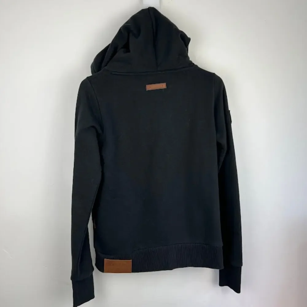 Naketano Black Athletic high neck hoodie pull over sweatshirt size small